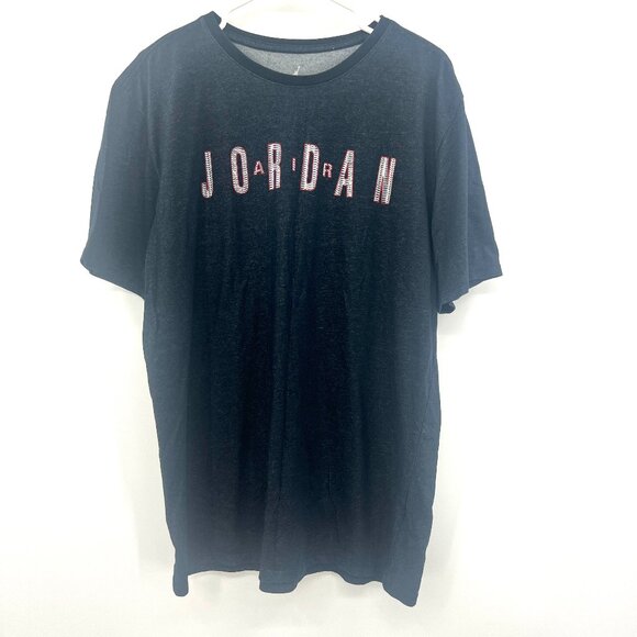 Nike Air Jordan Dri-Fit Black Red Logo T-Shirt Men's XL - Picture 1 of 3
